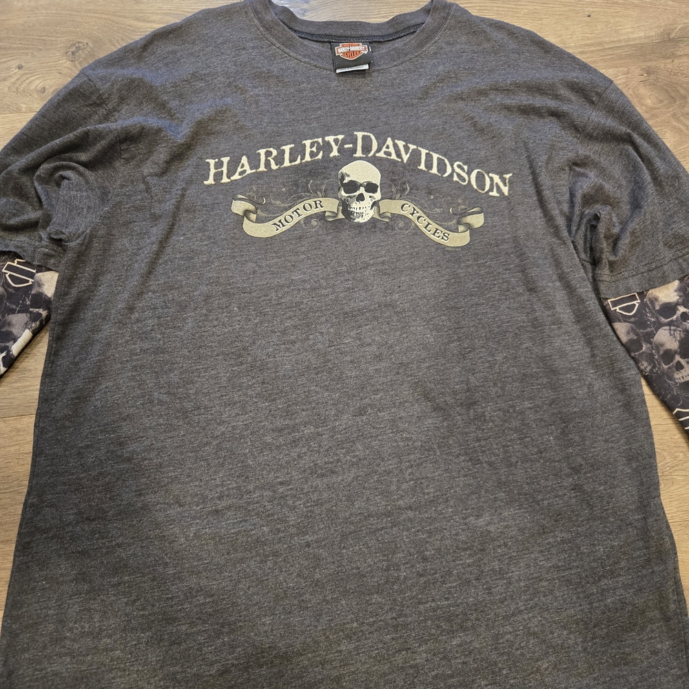 Vintage Harley Davidson Shirt Men's Size L Skulls Print Long Sleeve Skull Mania.